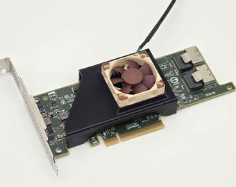 LSI 9207 9217 9205 8i H220 SAS HBA Noctua 40mm Fan Mount Cooling Shroud Cooler