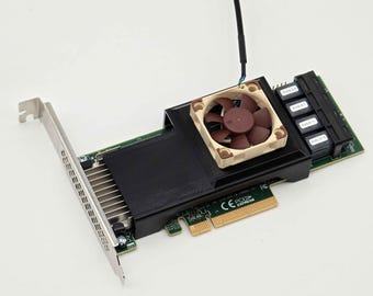 Broadcom LSI 9305 16i 24i SAS HBA Noctua 40mm Fan Mount Cooling Shroud Cooler