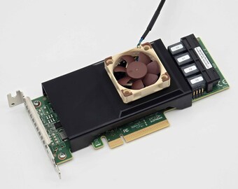 Broadcom LSI 9400 430 530 8i 16i SAS HBA Noctua 40mm Fan Mount Cooling Shroud Cool