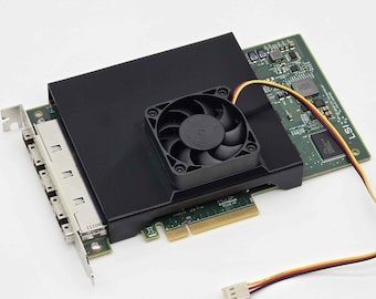 LSI 9201-16e SAS HBA 50mm Cooling Fan Included + Shroud Cooler