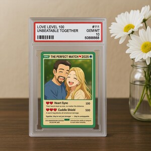 Carte d'anniversaire d'amour personnalisée, cadeau pour couple style anime, carte romantique amusante, souvenir de mariage, cadeau personnalisé pour lui, jeton d'amour
