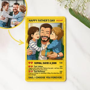 Tarjeta de anime personalizada para el Día del Padre, billetera, tarjeta personalizada para papá, hijo e hija, figura personalizada, bloque acrílico, regalo para esposo, foto familiar personalizada