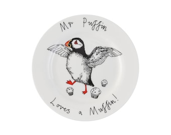 Mr Puffin Loves a Muffin' Side Plate