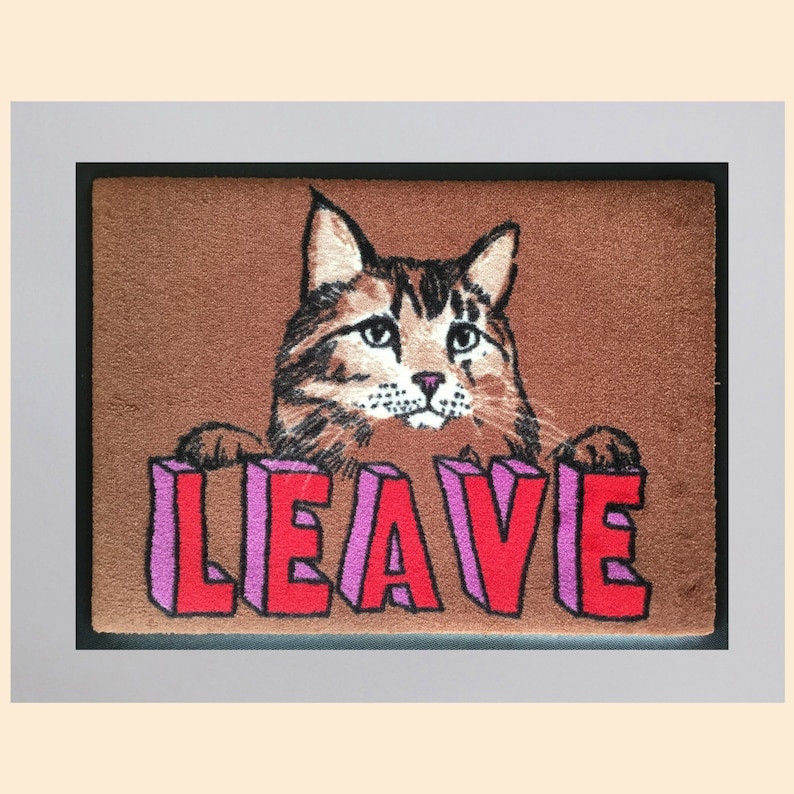 Leave Cat Welcome Door Mat