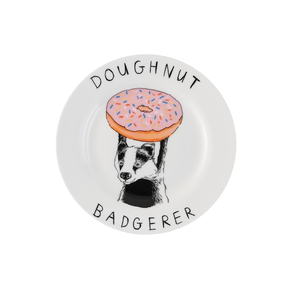 Doughnut Badgerer Decorative Side Plate Etsy