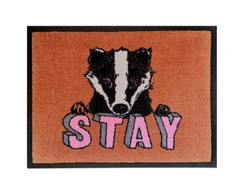 Stay Badger' Welcome Door Mat