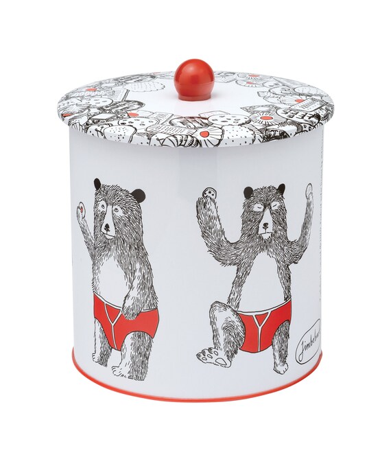 Bear Biscuit Barrel Tin Etsy