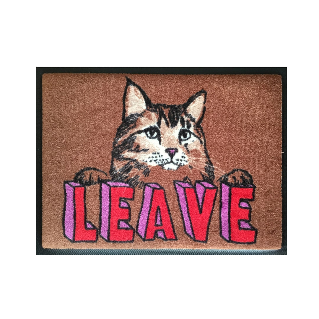 Leave Cat Welcome Door Mat - Etsy
