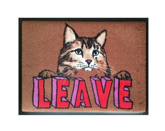 Leave Cat' Welcome Door Mat