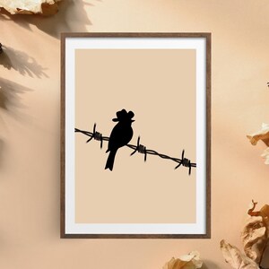 Boho Vogel auf Stacheldraht - Minimalistisches Design