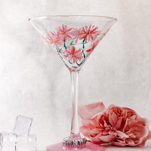 Hand painted cocktail glasses with choice of colours and optional personalised charm