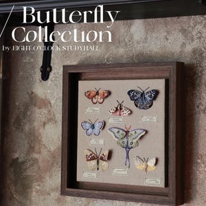 刺繍蝶フレームDIYキット：初心者向けクラフト（チュートリアル付き）