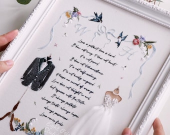 Embroidery Wedding Gift DIY Kit – Framed, Beginner Friendly