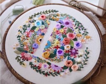 Embroidery Alphabet Frame DIY Kit: Beginner Craft with Tutorial