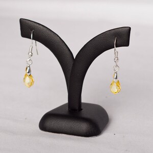 Yellow Swarovski Crystal Tear Drop Earrings image 1