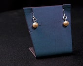 Vintage inspired Swarovski pearl earrings in Light Gold
