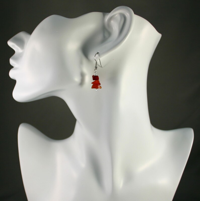 Carnelian chip earrings image 2