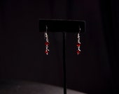 Red crystal drop earrings