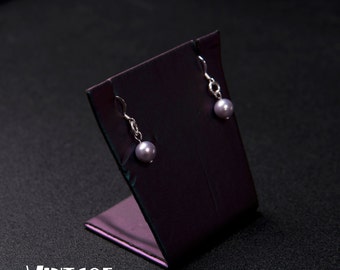 Vintage inspired Swarovski pearl earrings in lavender