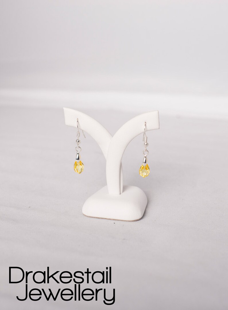 Yellow Swarovski Crystal Tear Drop Earrings image 4