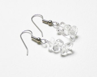 Clear quartz earrings, alternate April birthstone jewelry