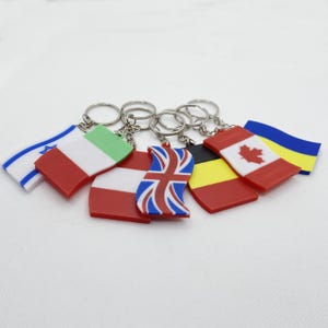 National Flag Keychain Set - Pick Any 2, Travel Souvenir