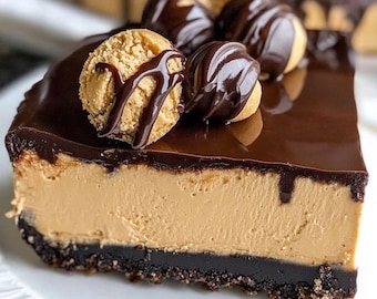 Receta de barras de tarta de queso Buckeye sin horno, receta para fiestas, receta familiar, receta para imprimir, receta sencilla, receta fácil, postre para cocinar y hornear, pasteles