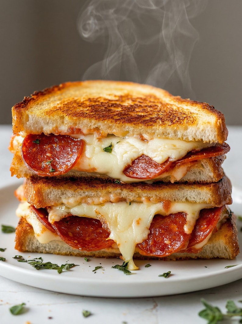 Sándwich de queso a la parrilla con pizza, receta fácil, receta sencilla, descarga de recetas, comida rápida, receta de almuerzo, favorito de la familia, libro de recetas familiares imagen 9