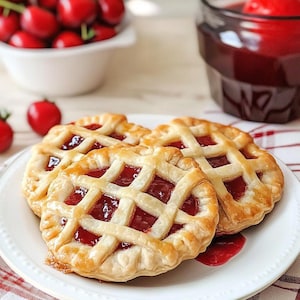 Mini Cherry Lattice Pies Recipe | Easy Homemade Cherry Pie Baking Guide | Digital Download