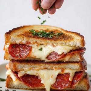 Sándwich de queso a la parrilla con pizza, receta fácil, receta sencilla, descarga de recetas, comida rápida, receta de almuerzo, favorito de la familia, libro de recetas familiares imagen 3