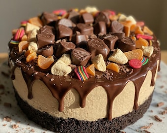 Receta de tarta de queso de Reese, receta para fiestas, receta familiar, receta para imprimir, receta sencilla, receta fácil, postre para cocinar y hornear, receta de mamá, pasteles