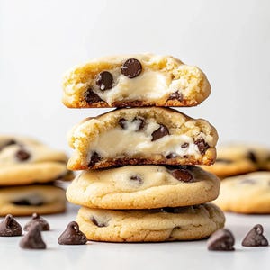 Chocolate Chip Cheesecake Cookies – Zacht gevulde koekjes met roomkaasvulling – Huisgemaakt dessertgeschenkdoos of zelfgebakken recept