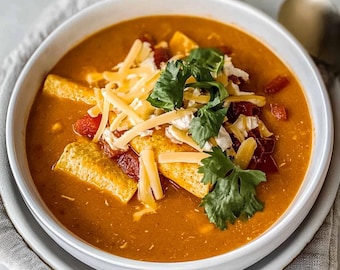 Chicken Enchilada Soup Recipe PDF, Printable Mexican Soup Recipe, Easy Dinner Recipe Card, Instant Download, One Pot Comfort Food,