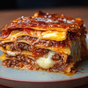 Ricetta classica per lasagne al manzo / Ricetta per cena stampabile in PDF / Cibo confortante da scaricare / Pasto facile per la famiglia / Download immediato