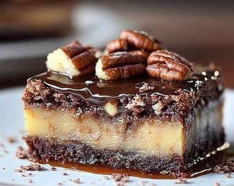 Receta de pastel de chocolate y mantequilla de nueces pecanas, receta para imprimir, postre para cocinar y hornear, receta fácil, chef de postres, receta familiar, receta sencilla, receta de mamá