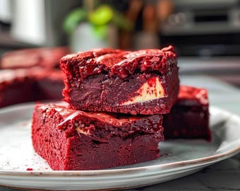 Fudgy Red Velvet Brownies Recipe, family recipe, recipe print out, breakfast recipe, party recipe, handwritten recipe, simple recipe