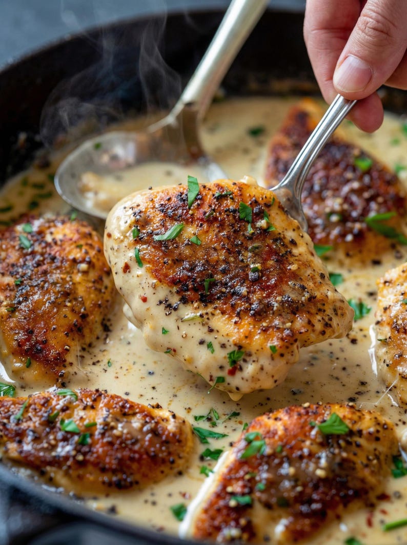 Creamy Garlic Parmesan Chicken Recipe Printable PDF, Easy Chicken Recipe, Family Dinner Recipe Digital Download, Happy meal, recipe book image 7