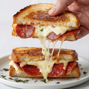 Sándwich de queso a la parrilla con pizza, receta fácil, receta sencilla, descarga de recetas, comida rápida, receta de almuerzo, favorito de la familia, libro de recetas familiares imagen 5
