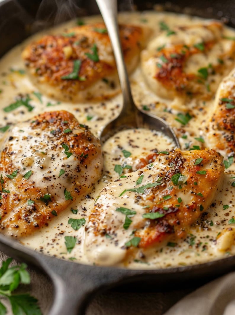 Creamy Garlic Parmesan Chicken Recipe Printable PDF, Easy Chicken Recipe, Family Dinner Recipe Digital Download, Happy meal, recipe book image 10