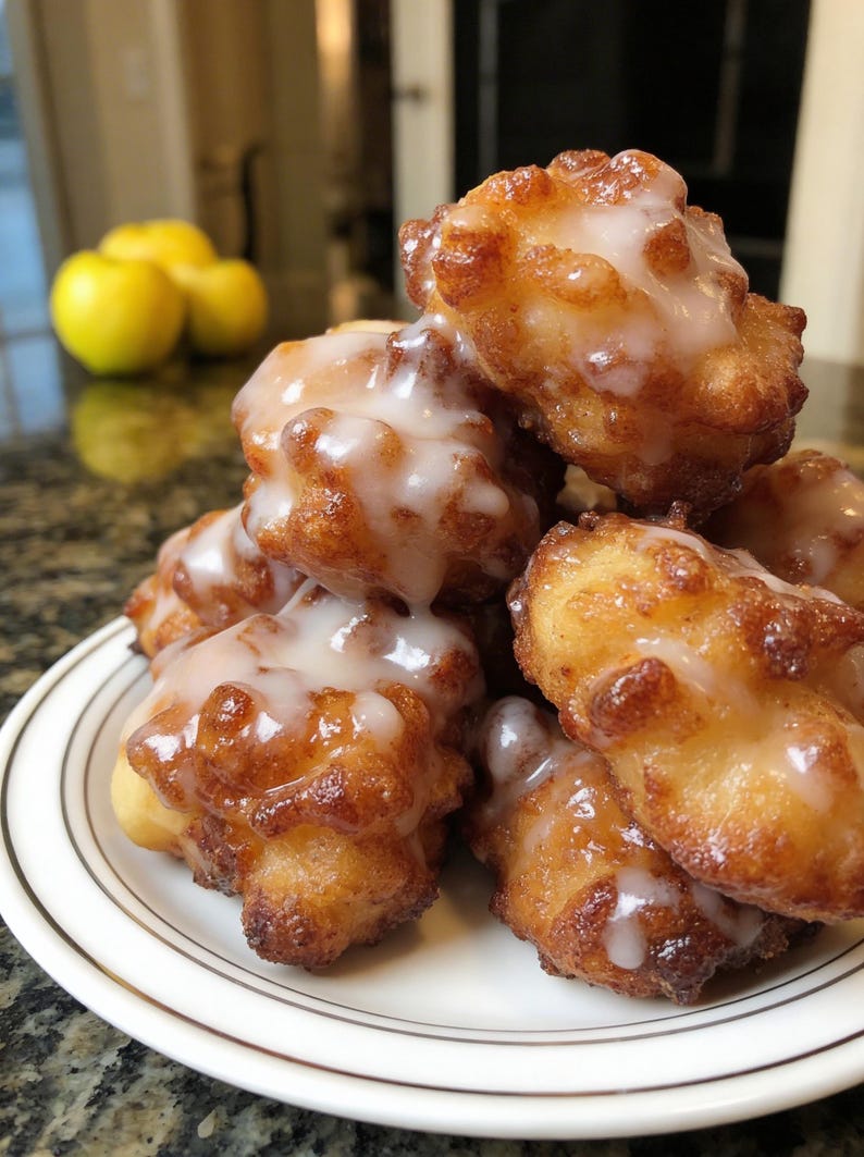 Baked Apple Fritters Recipe Printable PDF, Dessert Recipe Print Out, Easy Homemade Apple Dessert Digital Download, Apple Dessert family dish image 7