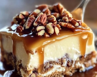 Receta de pastel de praliné con mantequilla y nueces pecanas, receta personalizada, receta escrita a mano, descarga de recetas, chef de postres, receta fácil, receta familiar