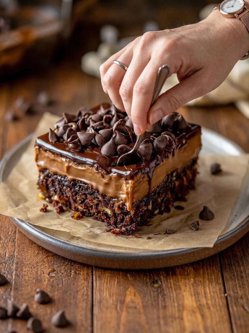 Receta de pastel de chocolate alemán (PDF imprimible), receta de pastel de cumpleaños, receta de pastel fácil, postre con glaseado de coco y nueces, descarga instantánea imagen 3