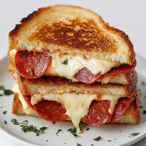 Sándwich de queso a la parrilla con pizza, receta fácil, receta sencilla, descarga de recetas, comida rápida, receta de almuerzo, favorito de la familia, libro de recetas familiares imagen 4
