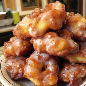 Baked Apple Fritters Recipe Printable PDF, Dessert Recipe Print Out, Easy Homemade Apple Dessert Digital Download, Apple Dessert family dish image 2