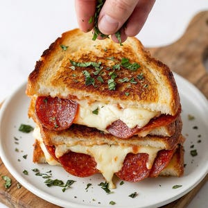 Sándwich de queso a la parrilla con pizza, receta fácil, receta sencilla, descarga de recetas, comida rápida, receta de almuerzo, favorito de la familia, libro de recetas familiares imagen 8