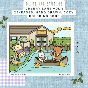 Libro da colorare Cherry Lane / Formato orizzontale 8x10 / Cartoncino pesante