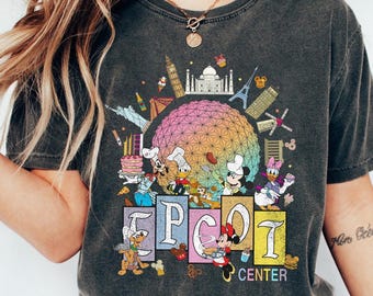 Camiseta retro de chef de Mickey y sus amigos del Epcot Center, camiseta a juego para vacaciones familiares, camiseta navideña, camiseta del Festival de Comida y Vino de Disney Epcot 2026