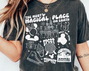 Camiseta "El lugar más mágico de la Tierra", Camiseta Comfort Colors, Camiseta para viaje a Disneyland, Camiseta a juego para la familia Disney, Camiseta para vacaciones en Disney World