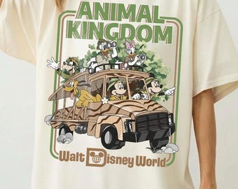 Retro Animal Kingdom Mickey & Friends Shirt, Minnie Pluto Goofy Disney Family Matching Trip Shirt, Comfort Colors Walt Disney World Tee
