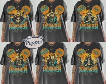 Benutzerdefinierter Name Disney Halloween Familie Shirts, Mickey Minnie Skelett Kostüm T-Shirt, Disney Boo Crew Halloween Shirt, Mickey Halloween Party Tee